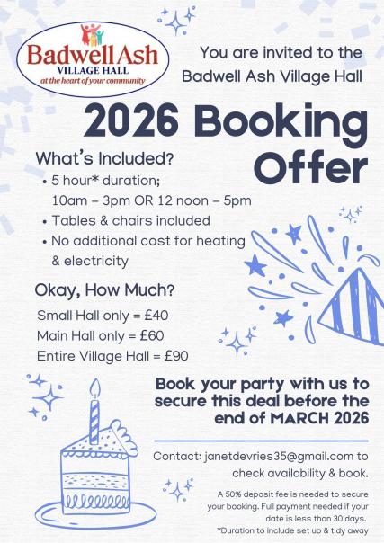 BAVH Booking Offer 2026